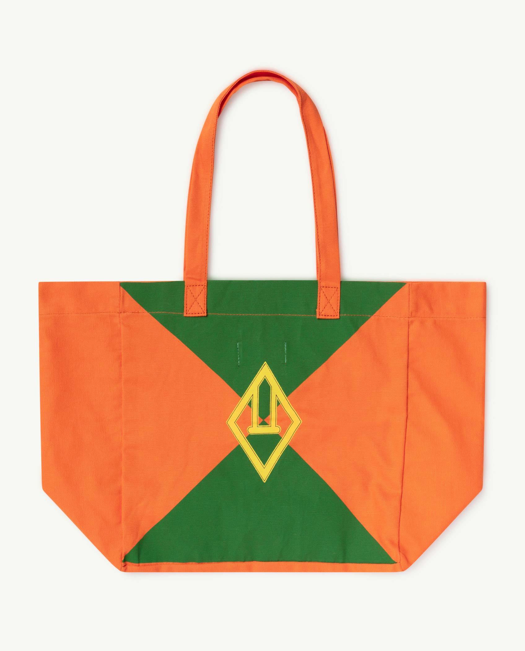 Orange Triangles Canvas Bag PRODUCT BACK