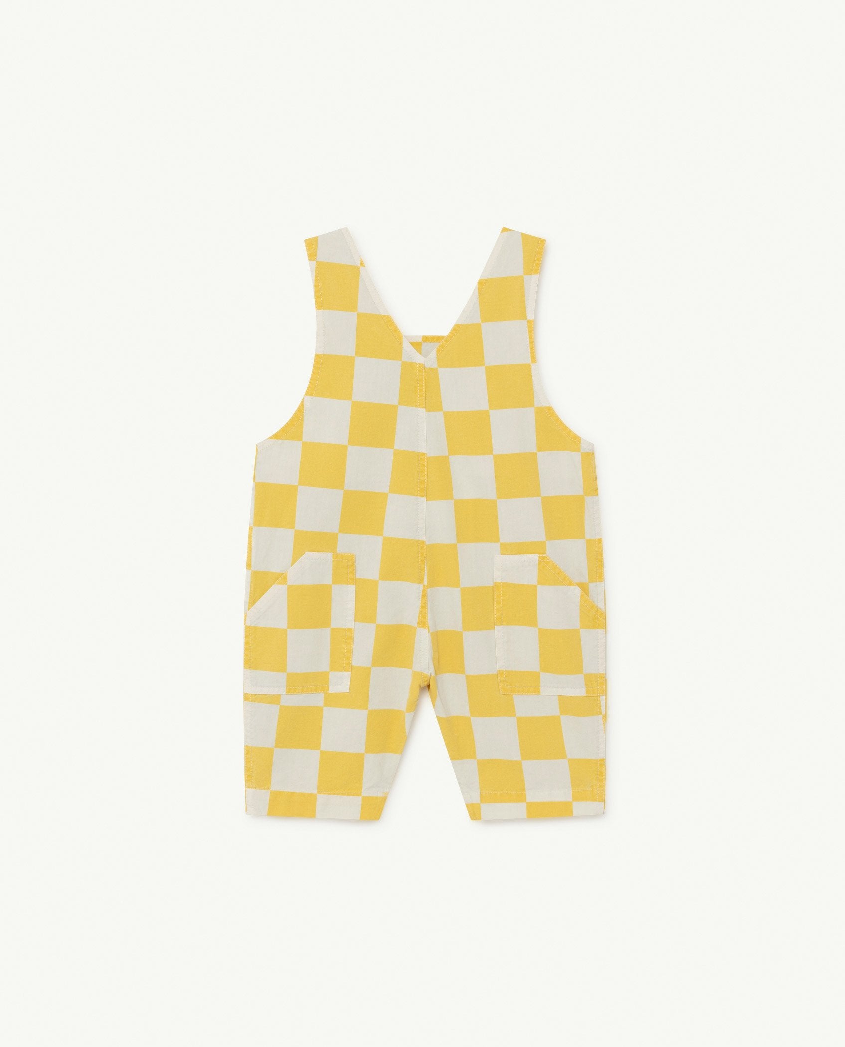 White and Yellow Squares Mammoth Baby Jumpsuit PRODUCT BACK
