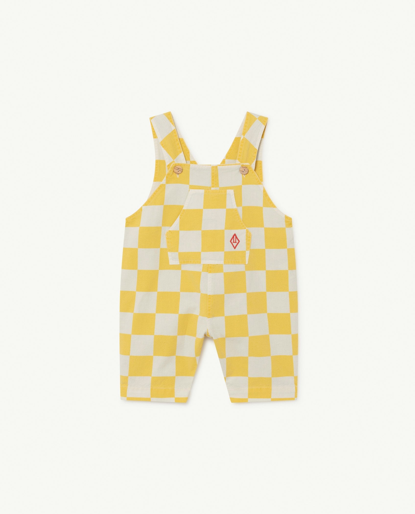 White and Yellow Squares Mammoth Baby Jumpsuit PRODUCT FRONT