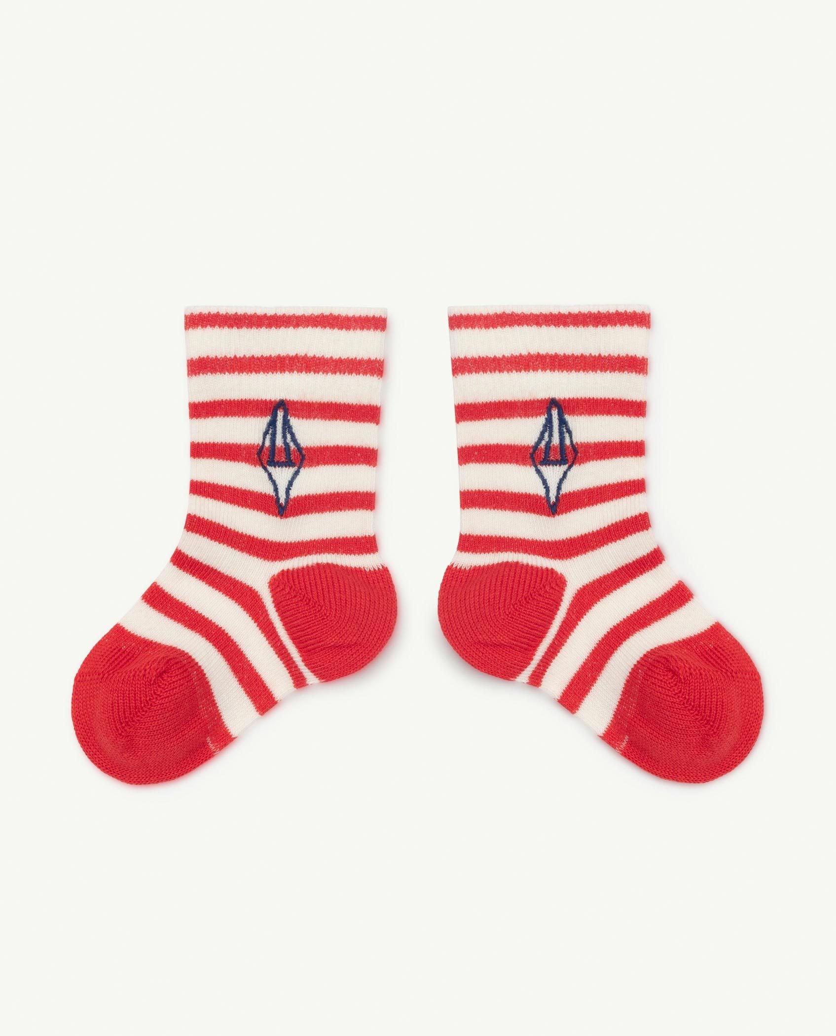 Red Logo Snail Baby Socks PRODUCT FRONT
