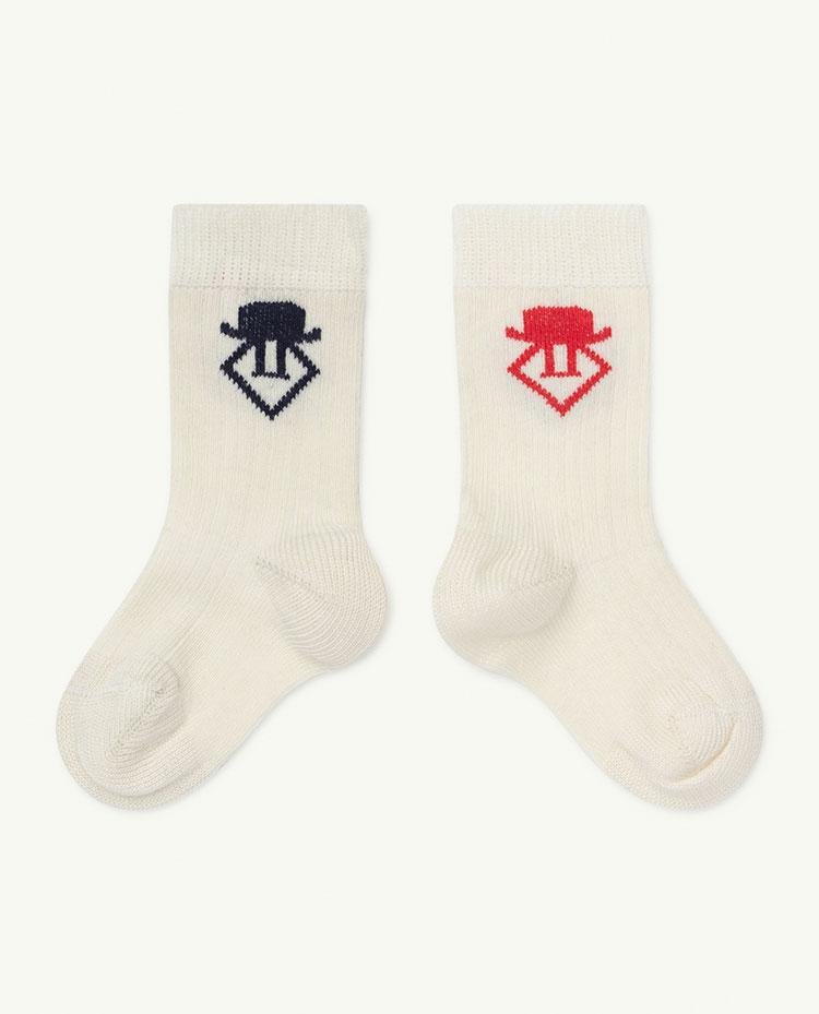 Raw White Worm Baby Socks COVER