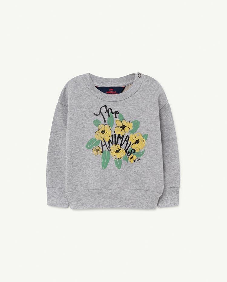 Grey Flowers Bear Baby Sweatshirt COVER