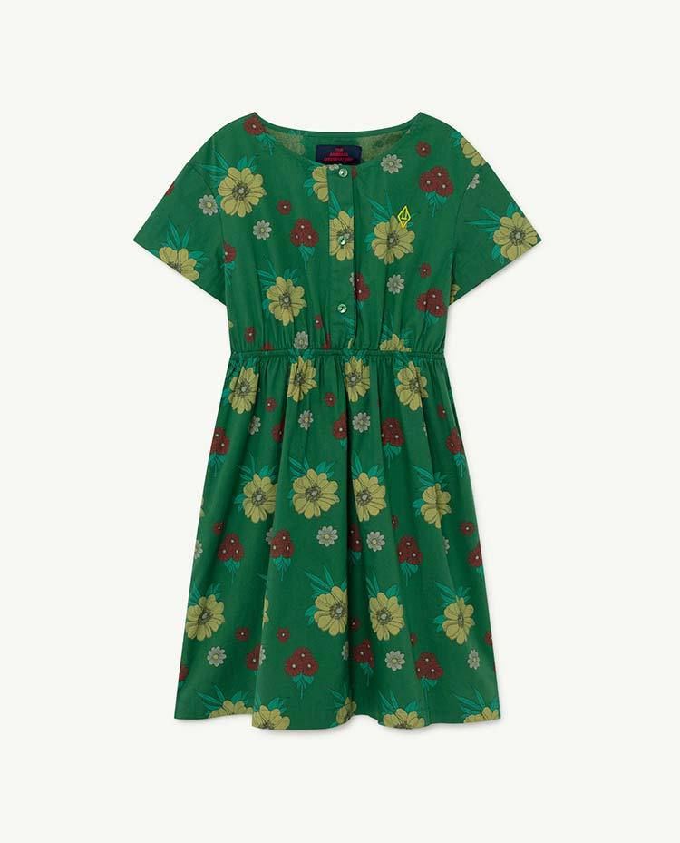 Green Flowers Dolphin Dress COVER