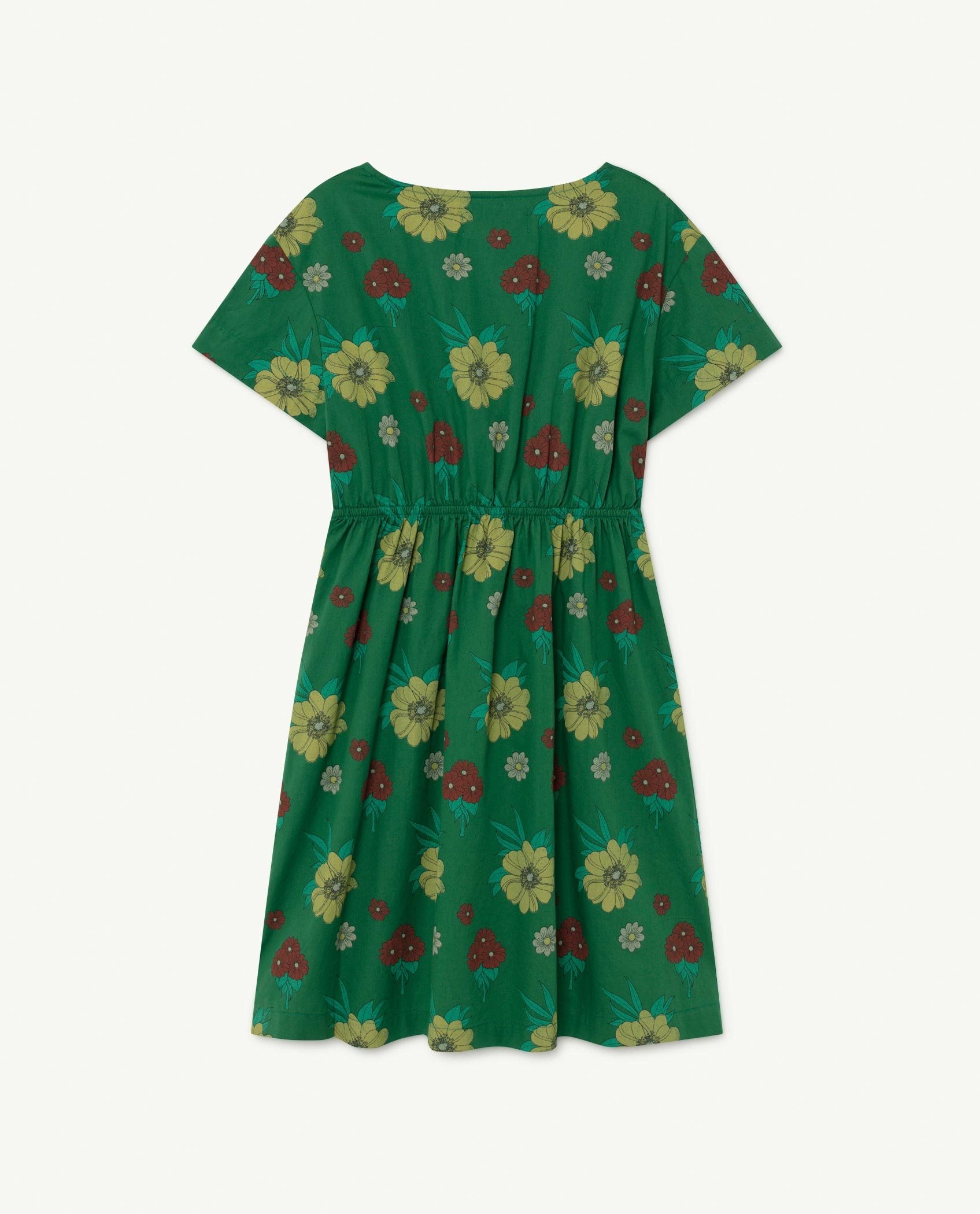 Green Flowers Dolphin Dress PRODUCT BACK