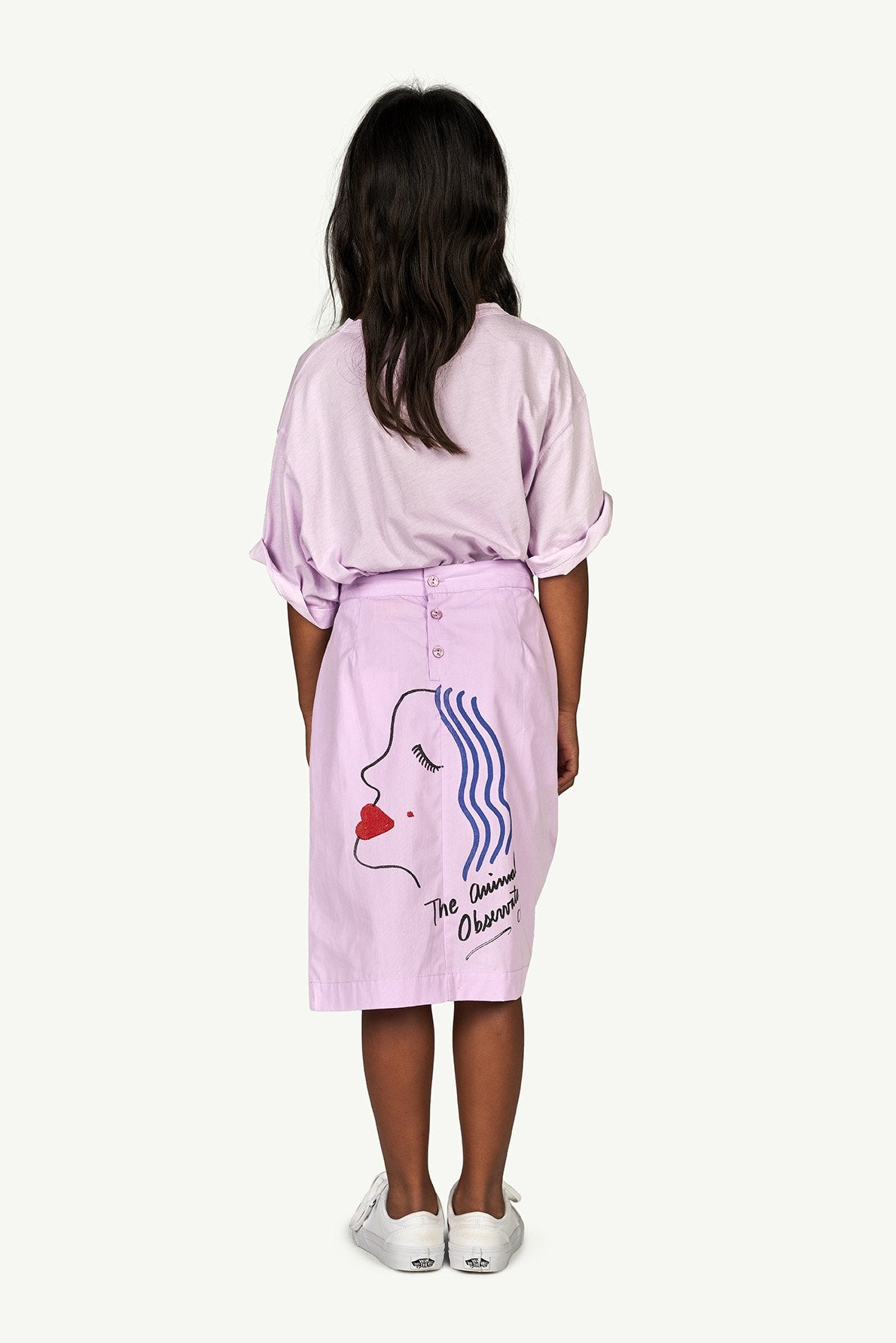 Lilac Face Rooster Oversize T-Shirt MODEL BACK