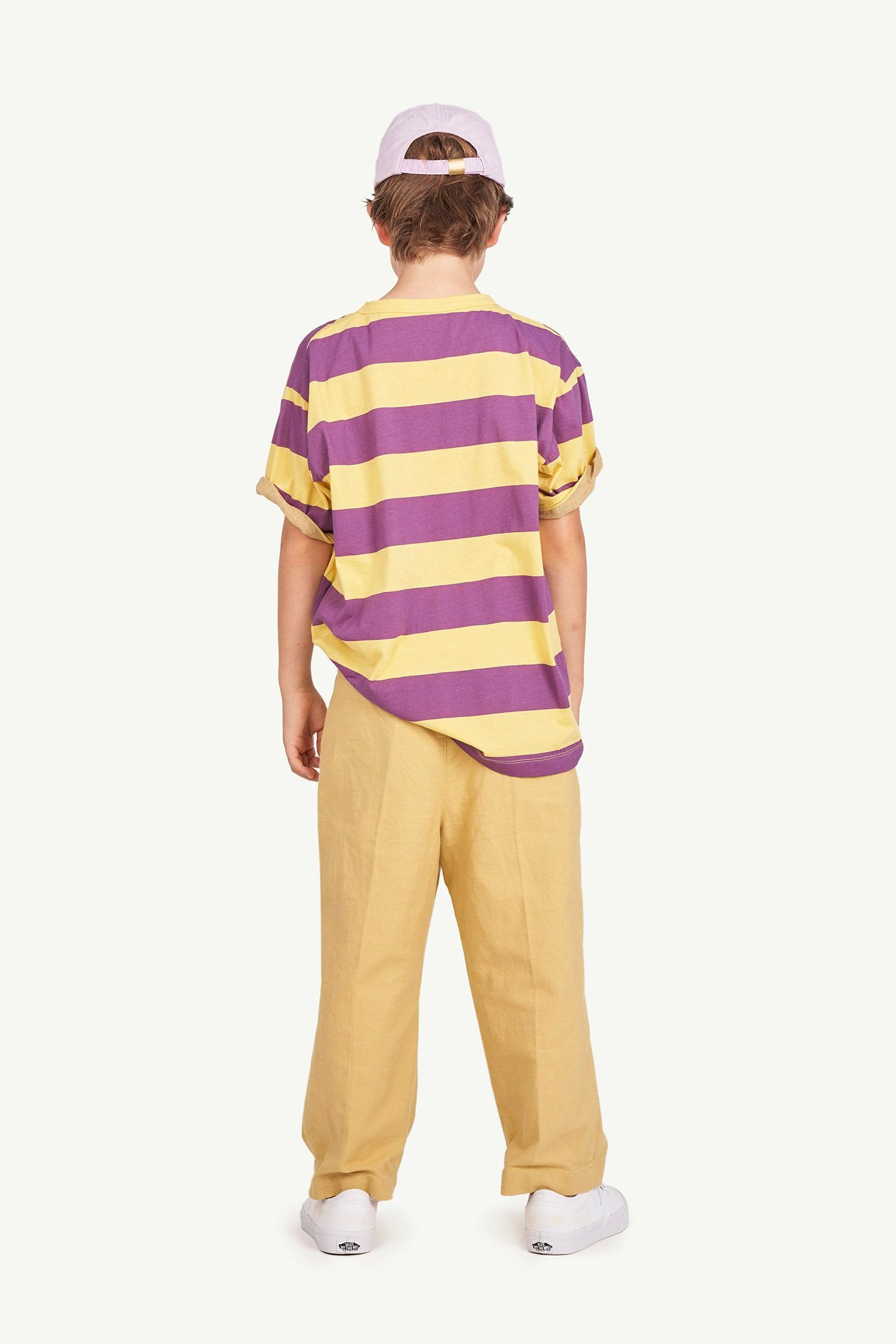 Yellow Stripes Rooster Oversize T-Shirt MODEL BACK