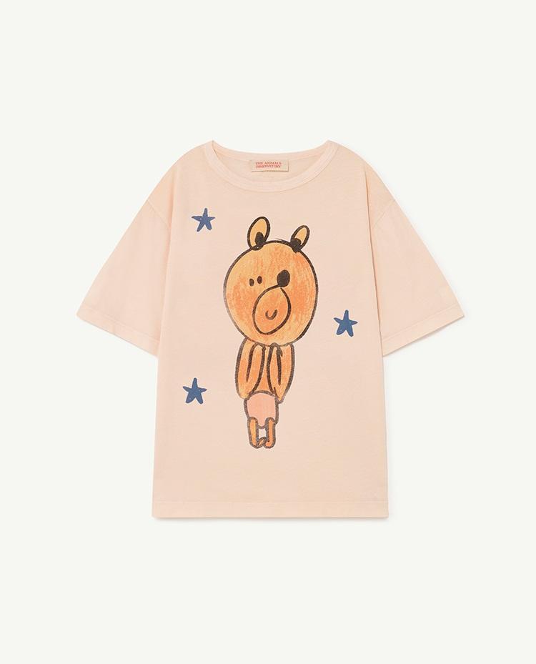 Beige Bear Rooster Oversize T-Shirt COVER