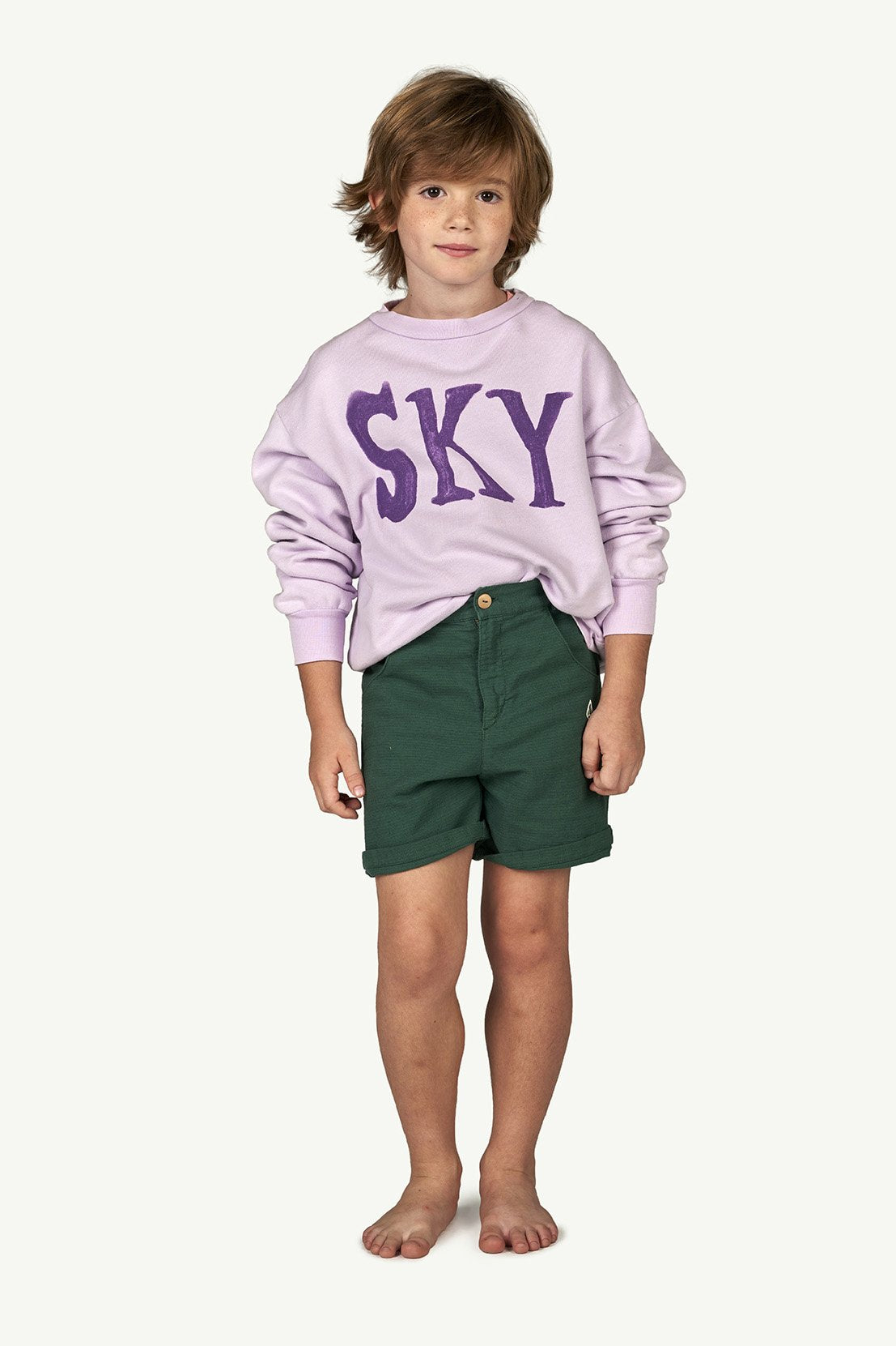 Lilac Sky Bear Sweatshirt MODEL FRONT
