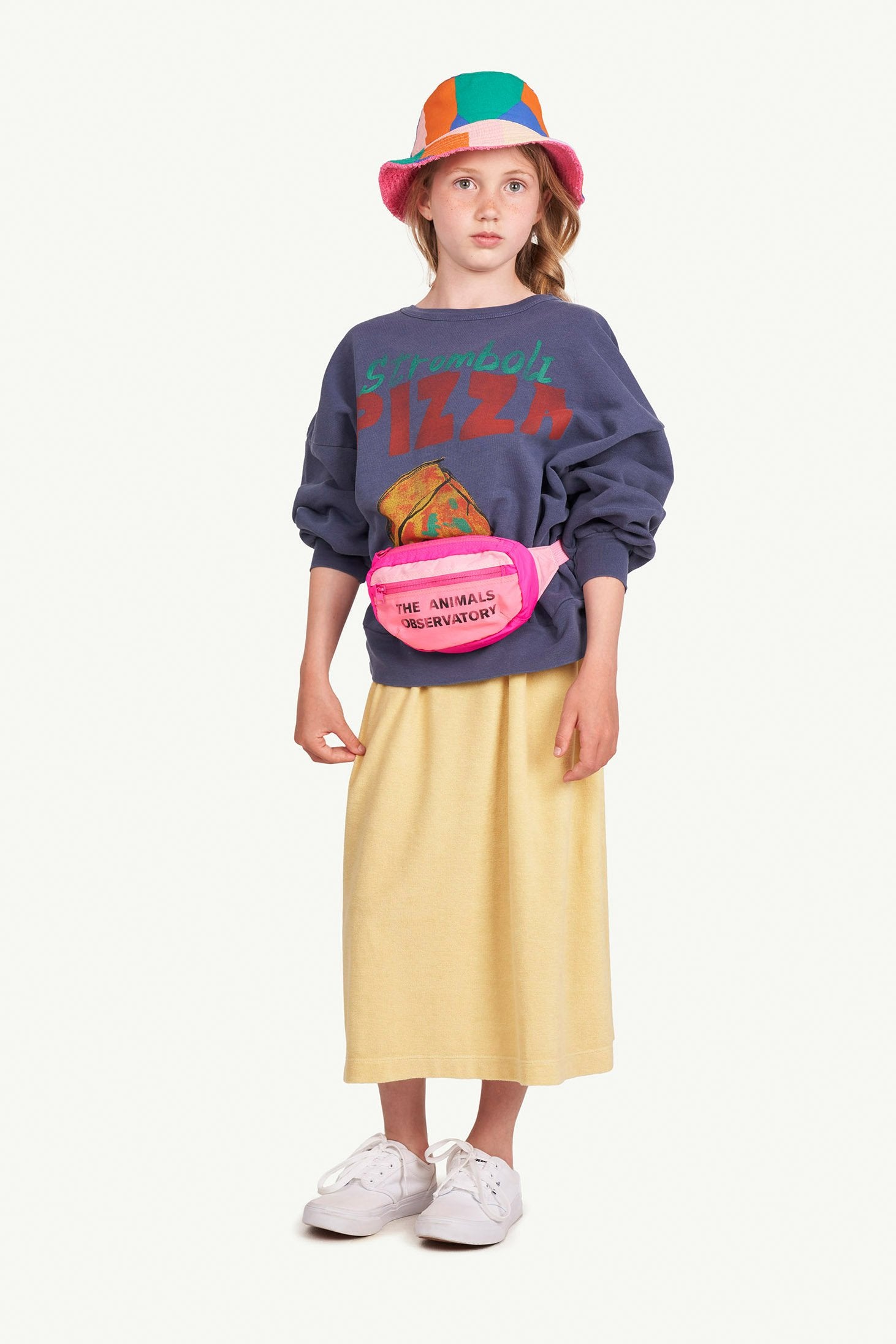 Navy Pizza Big Bear Sweatshirt MODEL FRONT