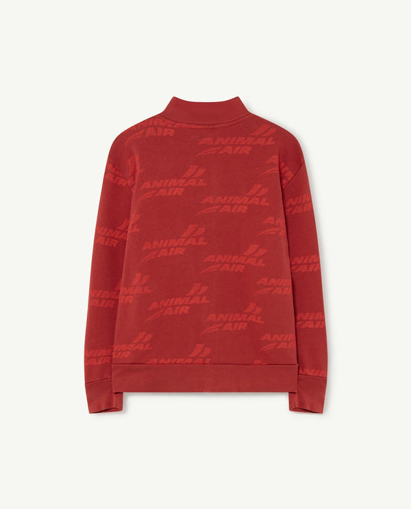 Maroon Animal Air Zebra Sweatshirt PRODUCT BACK