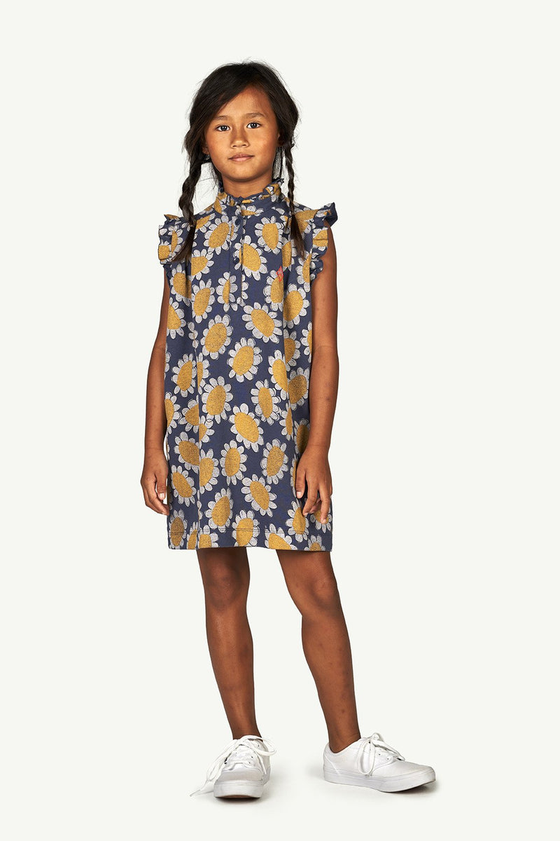 Navy Flowers Albatros Dress MODEL FRONT