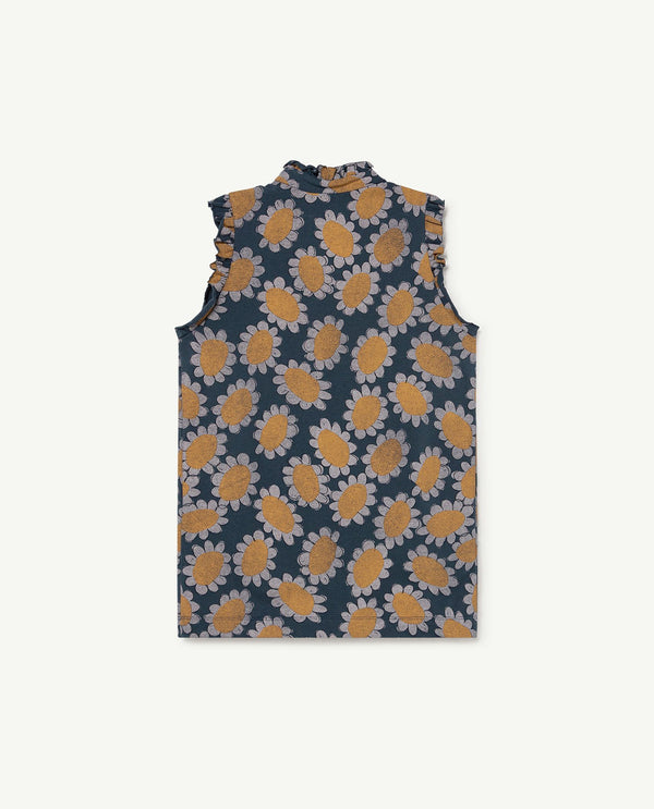 Navy Flowers Albatros Dress PRODUCT BACK