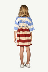 Beige Stripes Otter Dress MODEL BACK