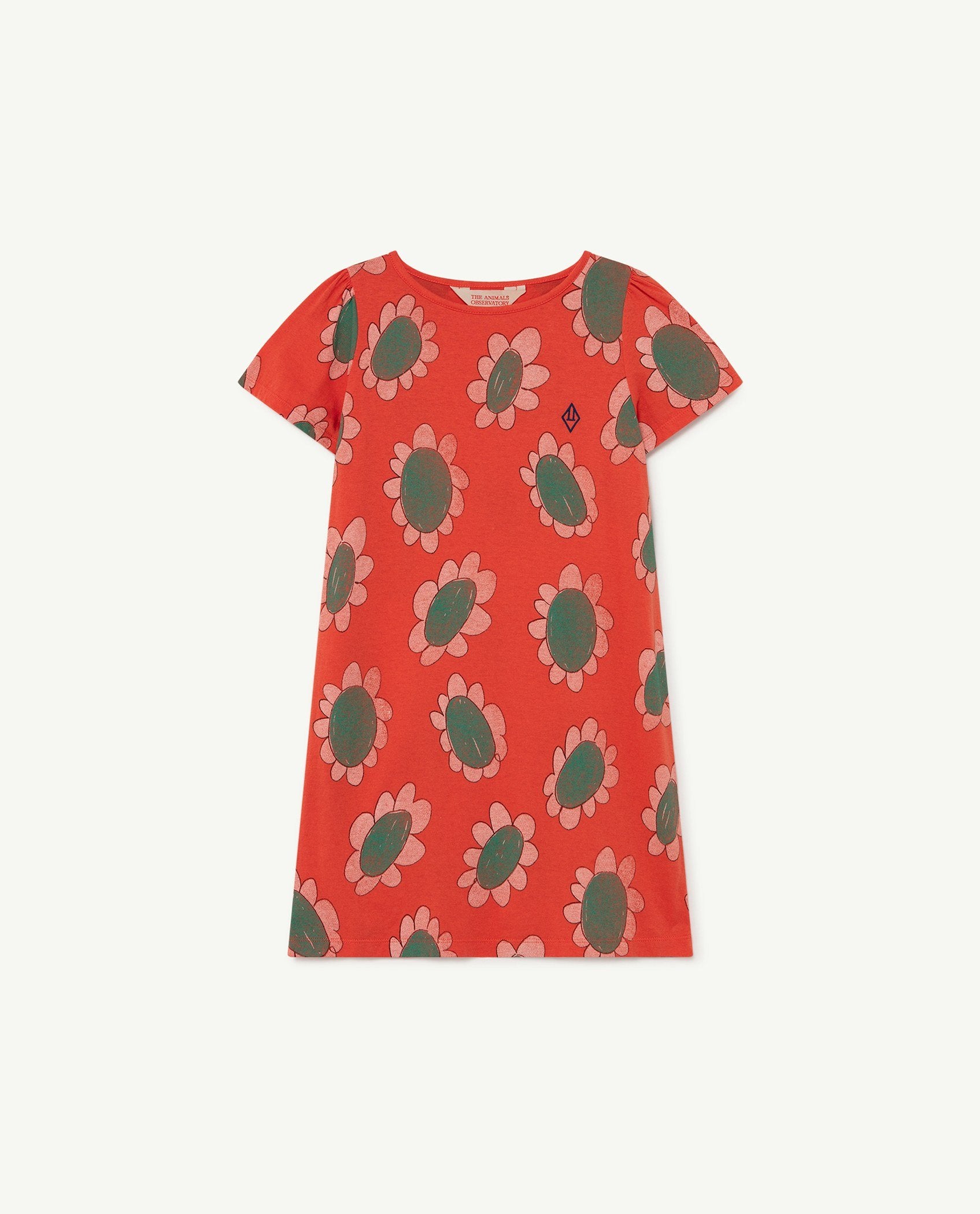 Red Flowers Flamingo Dress PRODUCT FRONT