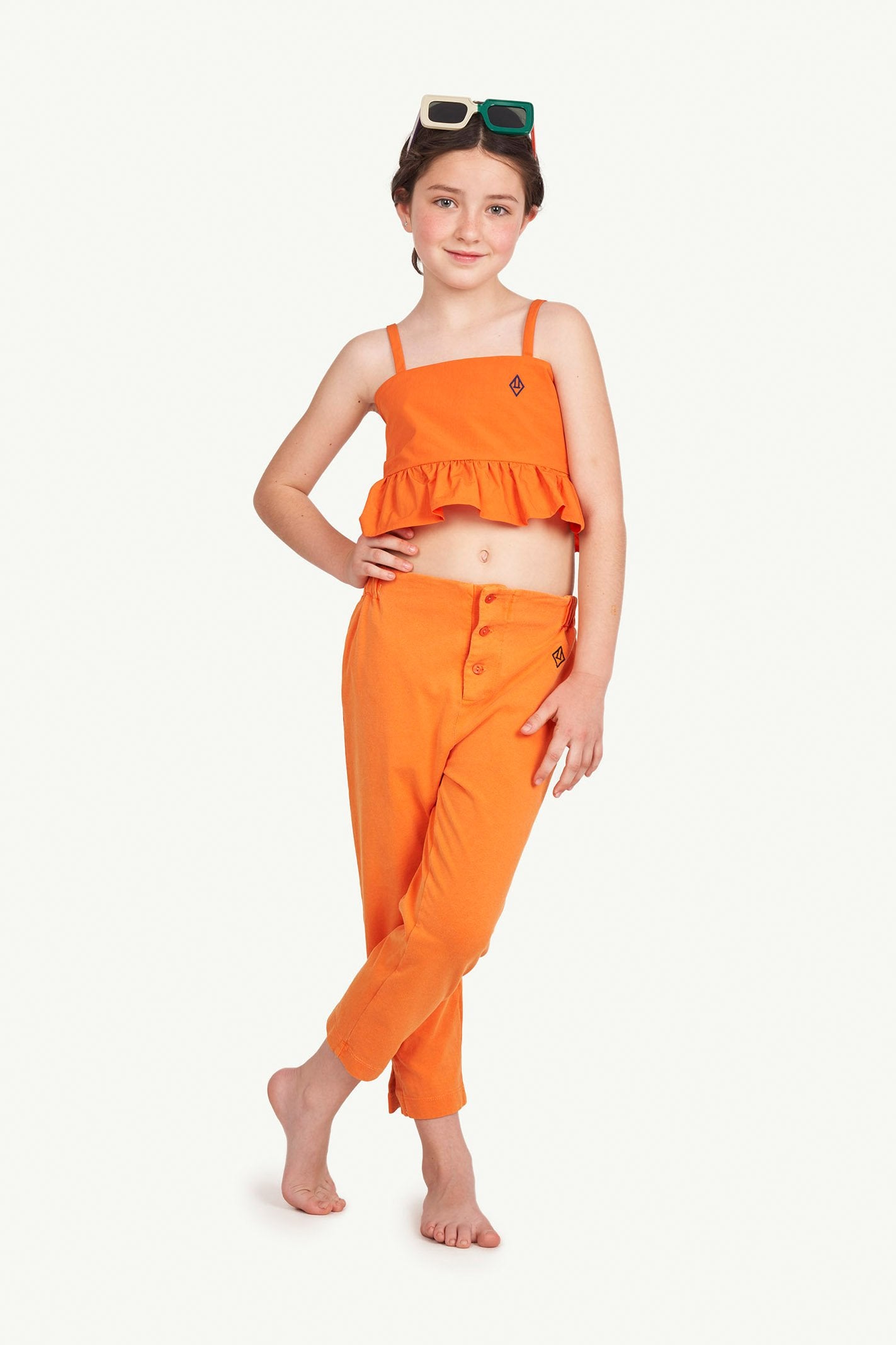 Orange Logo Camaleon Pants MODEL FRONT