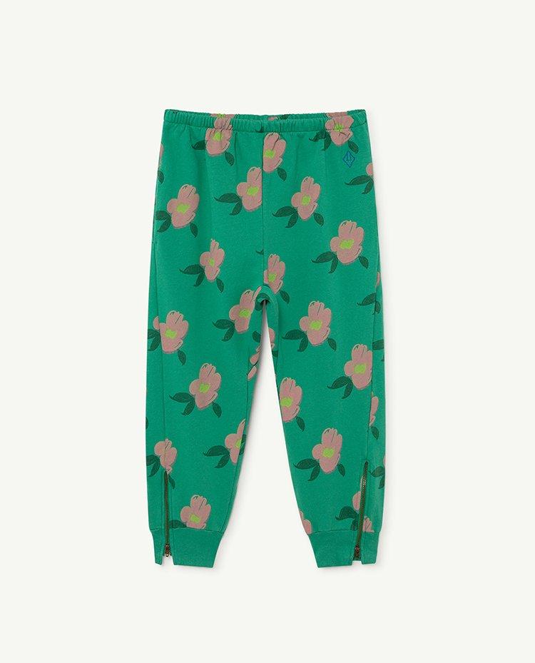 Green Flowers Panther Pants COVER