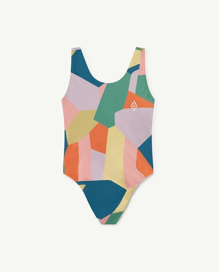 Lilac Geometric Forms Trout Swimsuit COVER