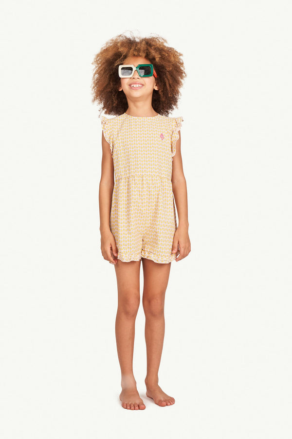Pink Flowers Squirrel Jumpsuit MODEL FRONT