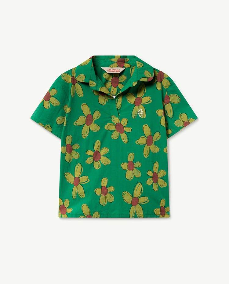 Green Flowers Kangaroo Shirt COVER