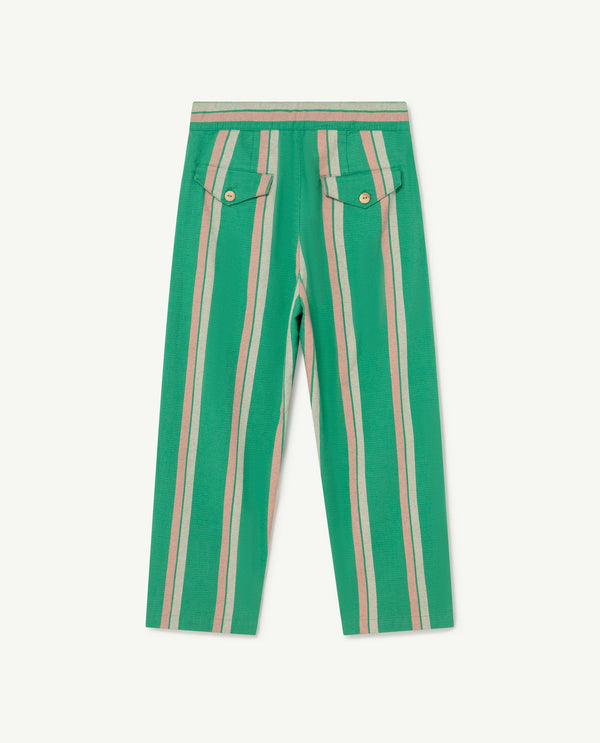 Green Stripes Camel Pants PRODUCT BACK