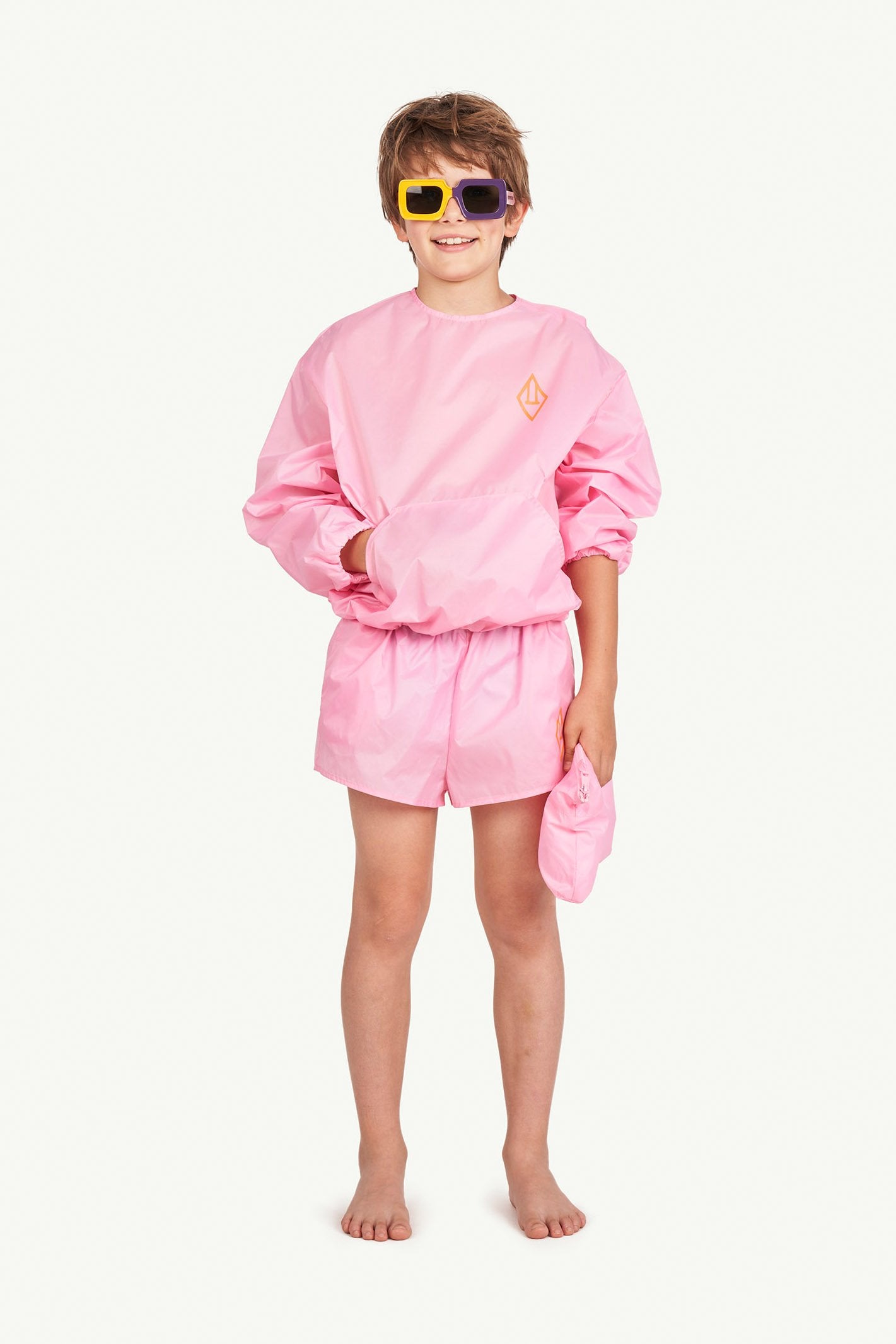 Soft Pink Logo Carp Jacket MODEL FRONT