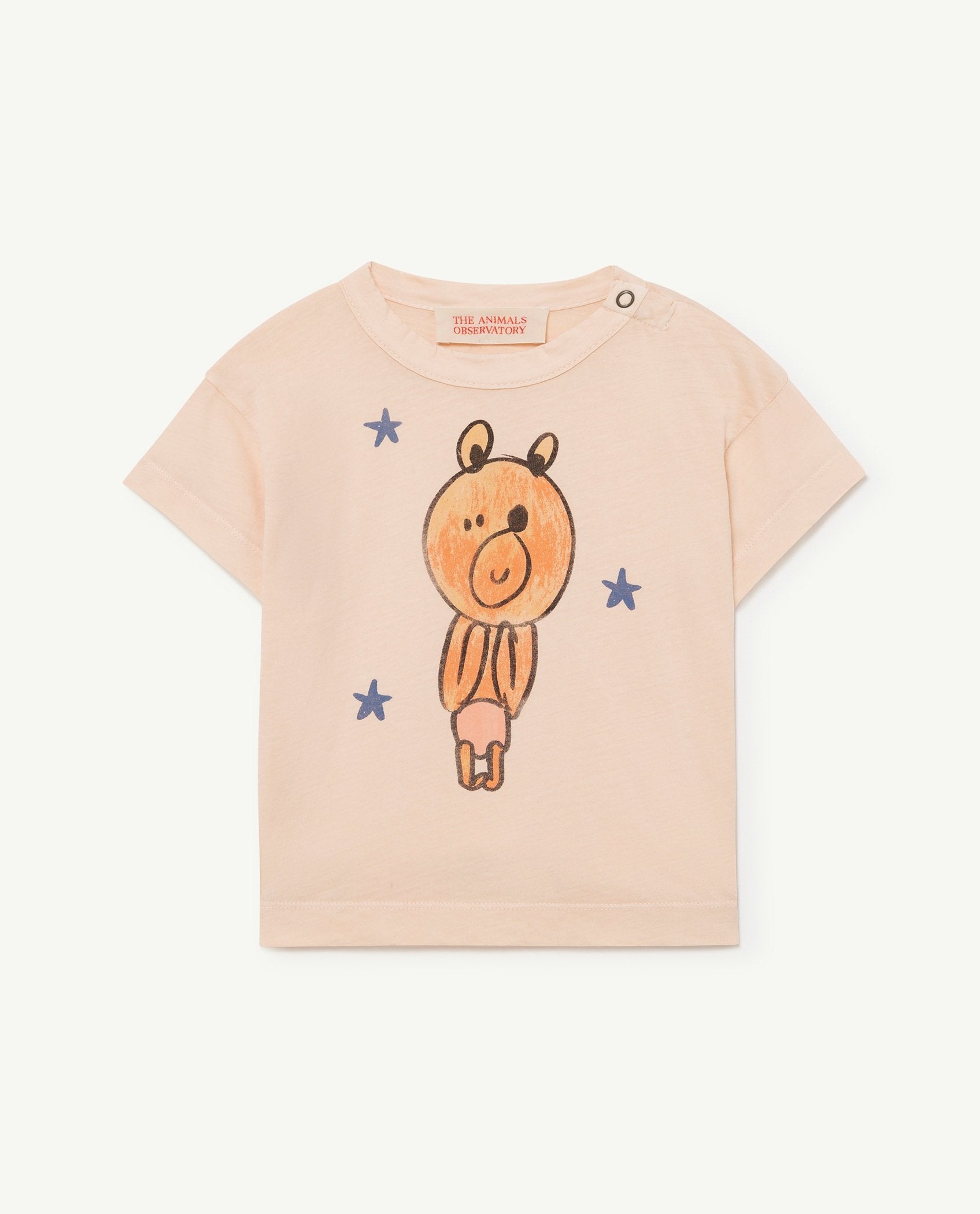 Beige Bear Rooster Oversize Baby T-Shirt PRODUCT FRONT