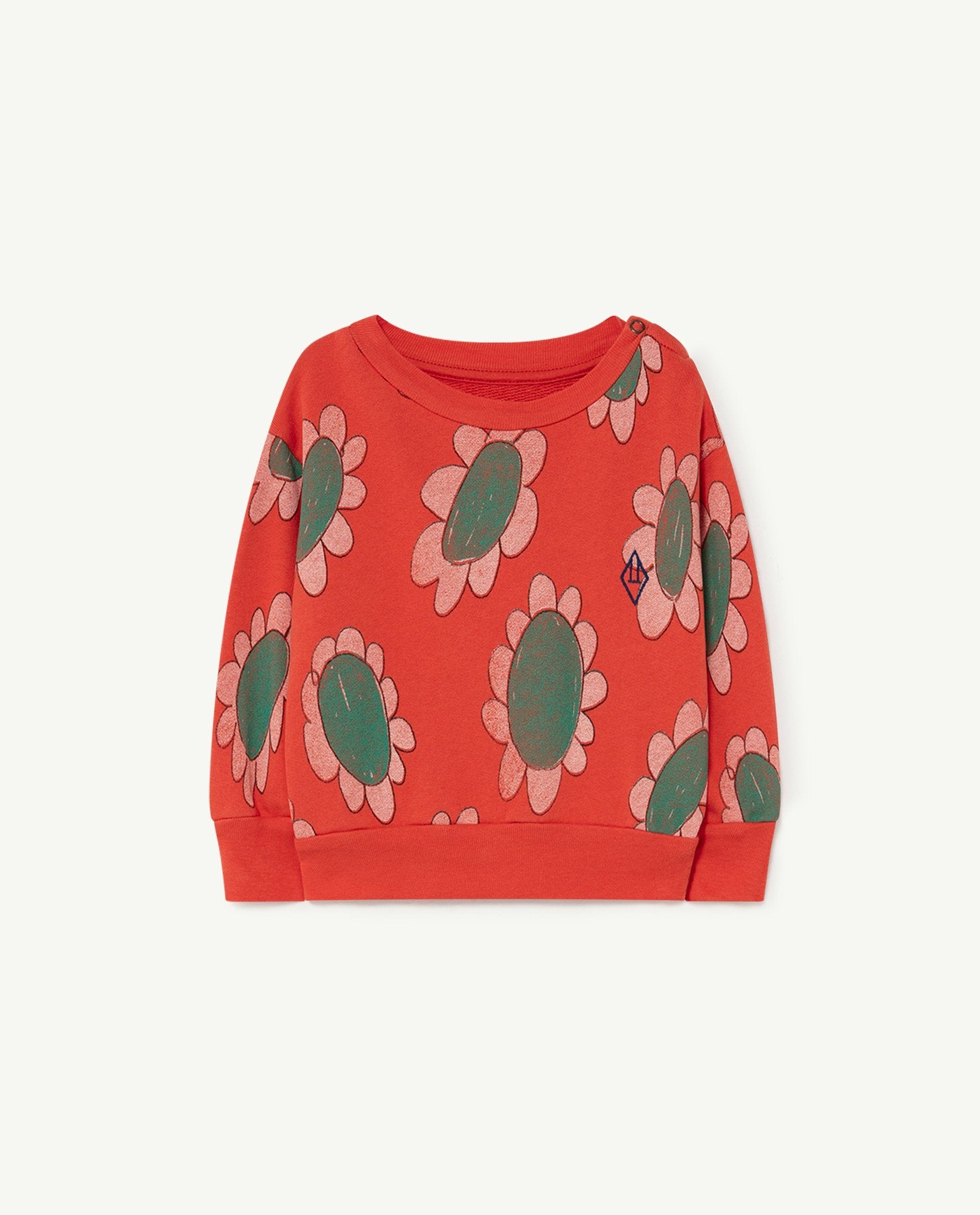 Red Flowers Bear Baby Sweatshirt PRODUCT FRONT
