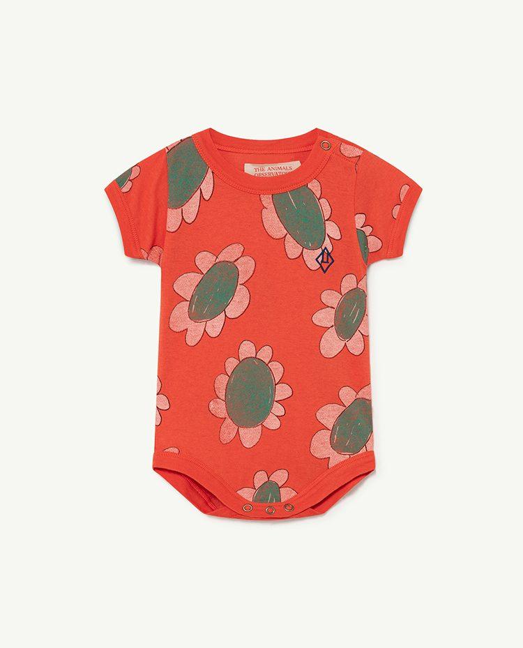 Red Flowers Chimpanzee Baby Body COVER