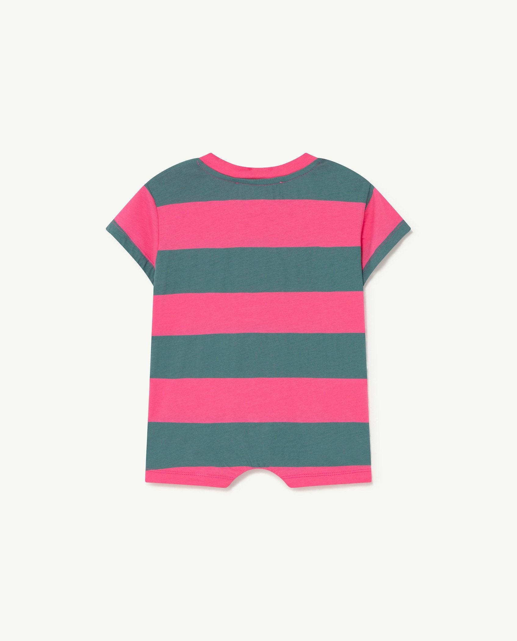 Pink Stripes Rabbit Baby Jumpsuit PRODUCT BACK