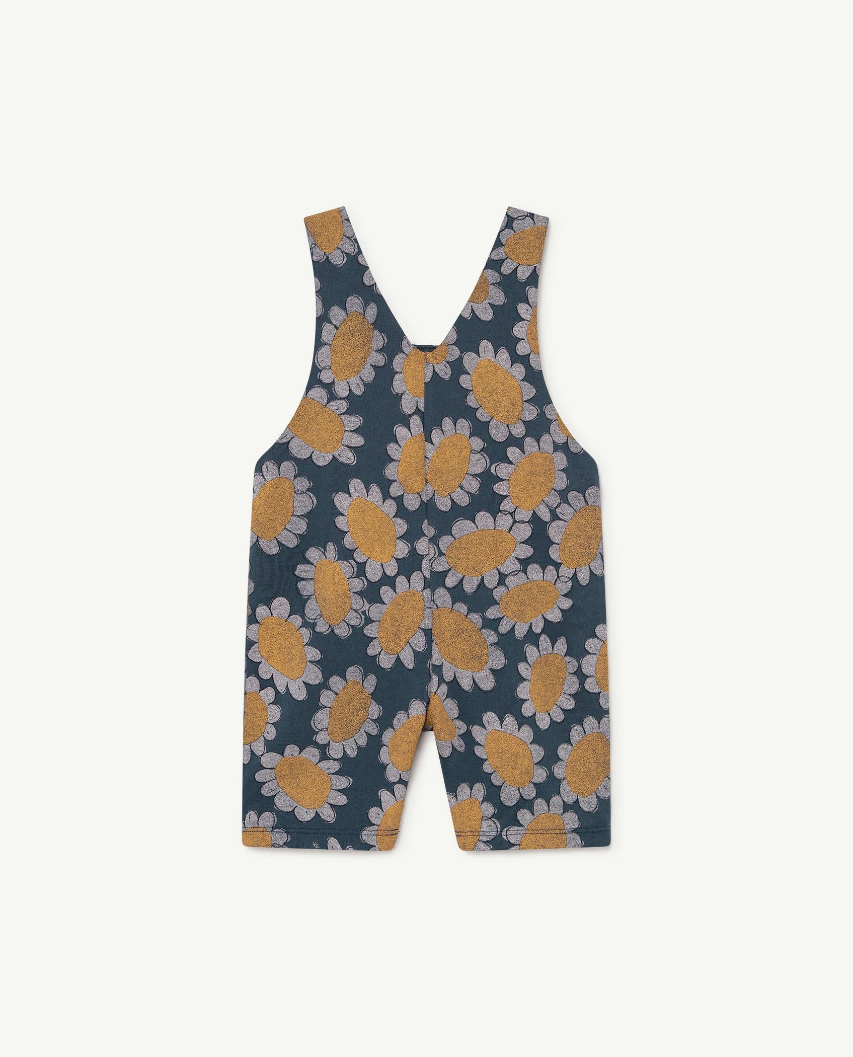 Navy Flowers Mammoth Baby Jumpsuit PRODUCT BACK