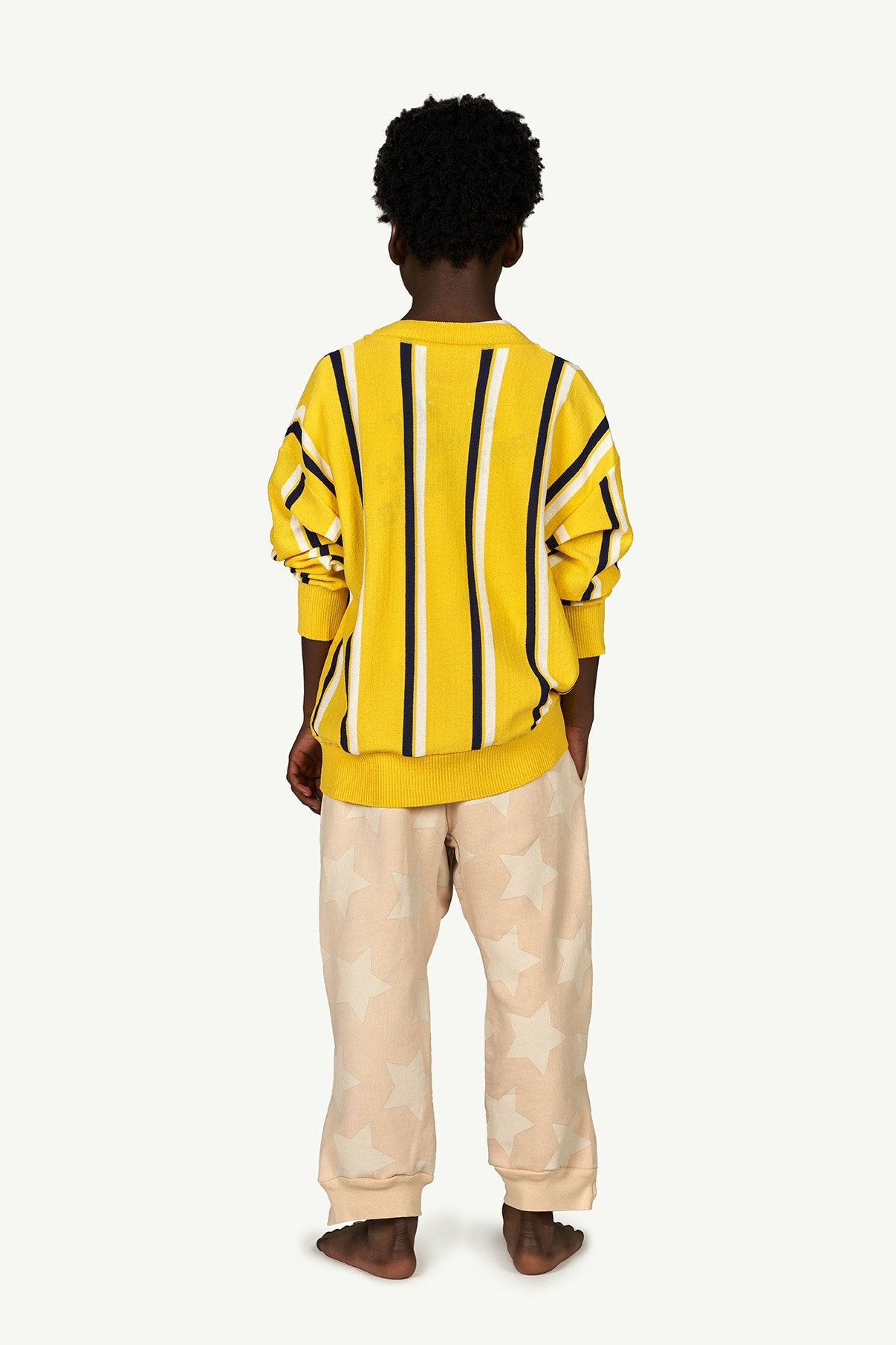 Yellow Stripes Racoon Cardigan MODEL BACK