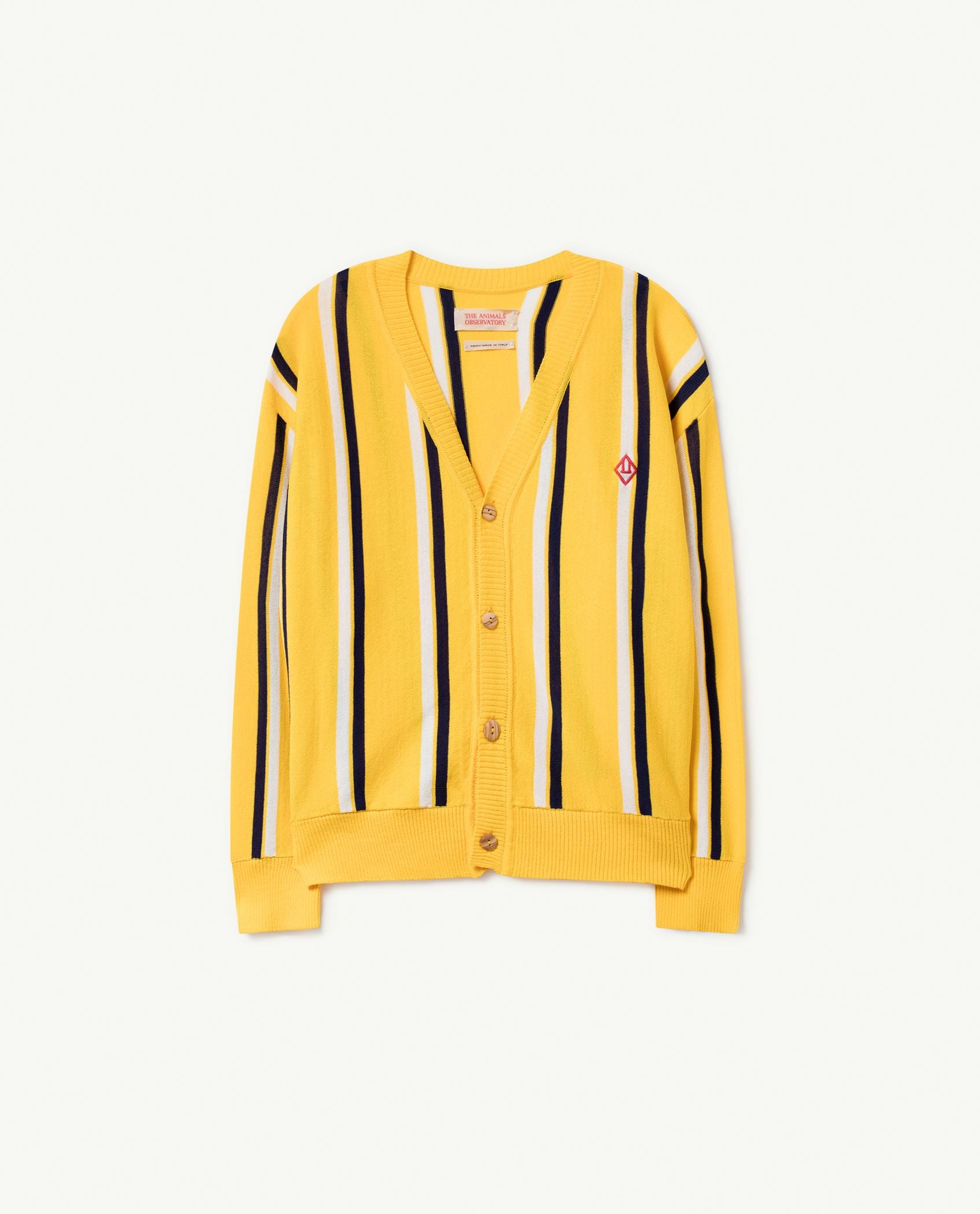 Yellow Stripes Racoon Cardigan PRODUCT FRONT