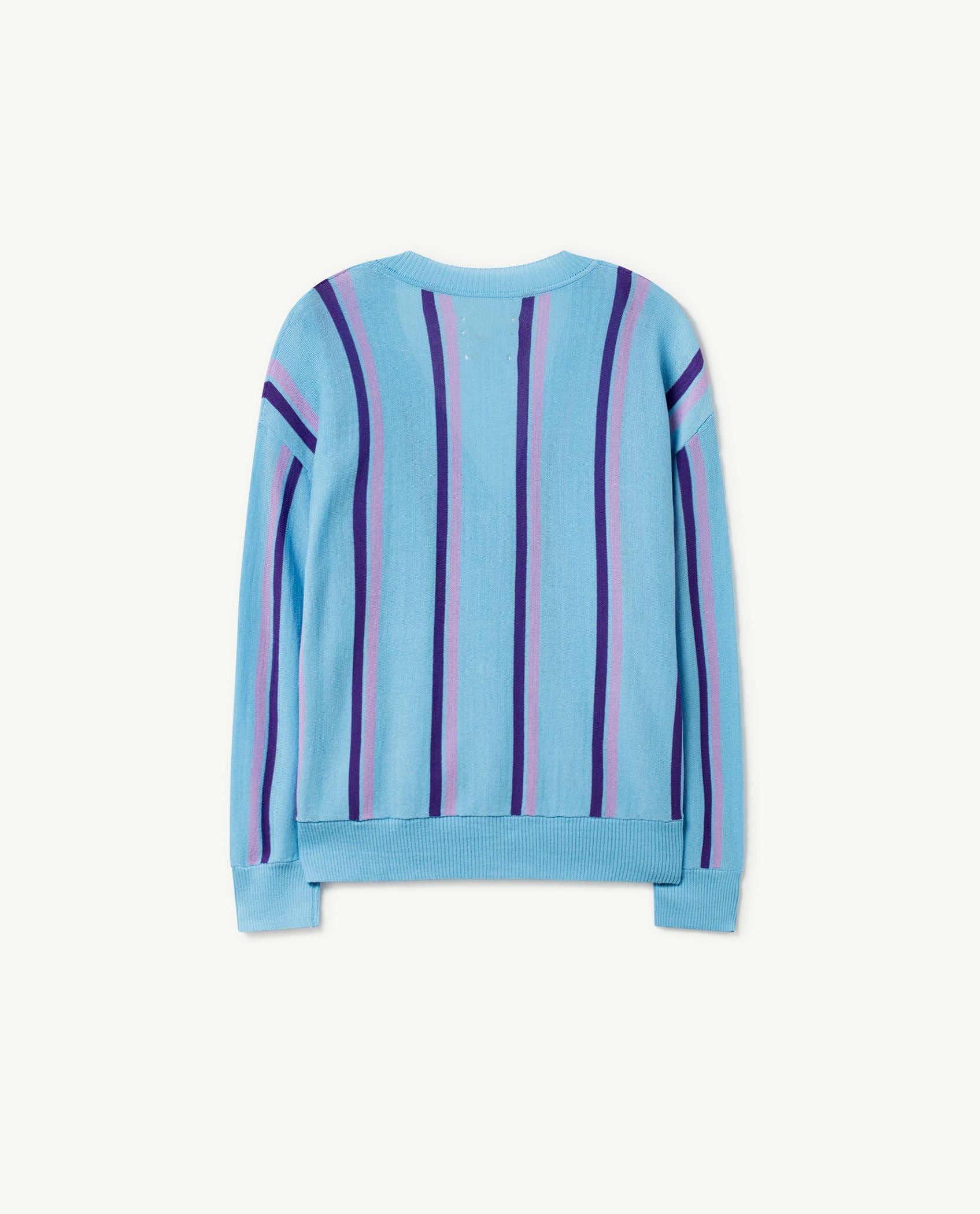 Blue Stripes Racoon Cardigan PRODUCT BACK