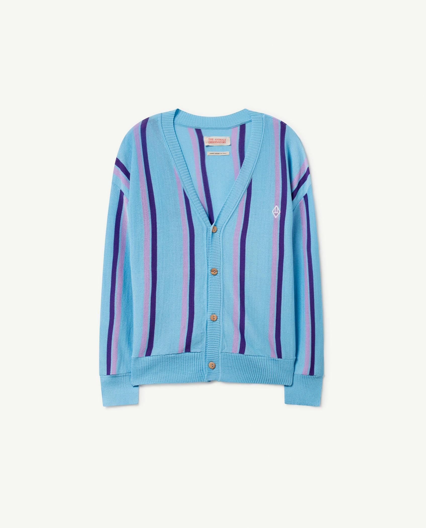 Blue Stripes Racoon Cardigan PRODUCT FRONT
