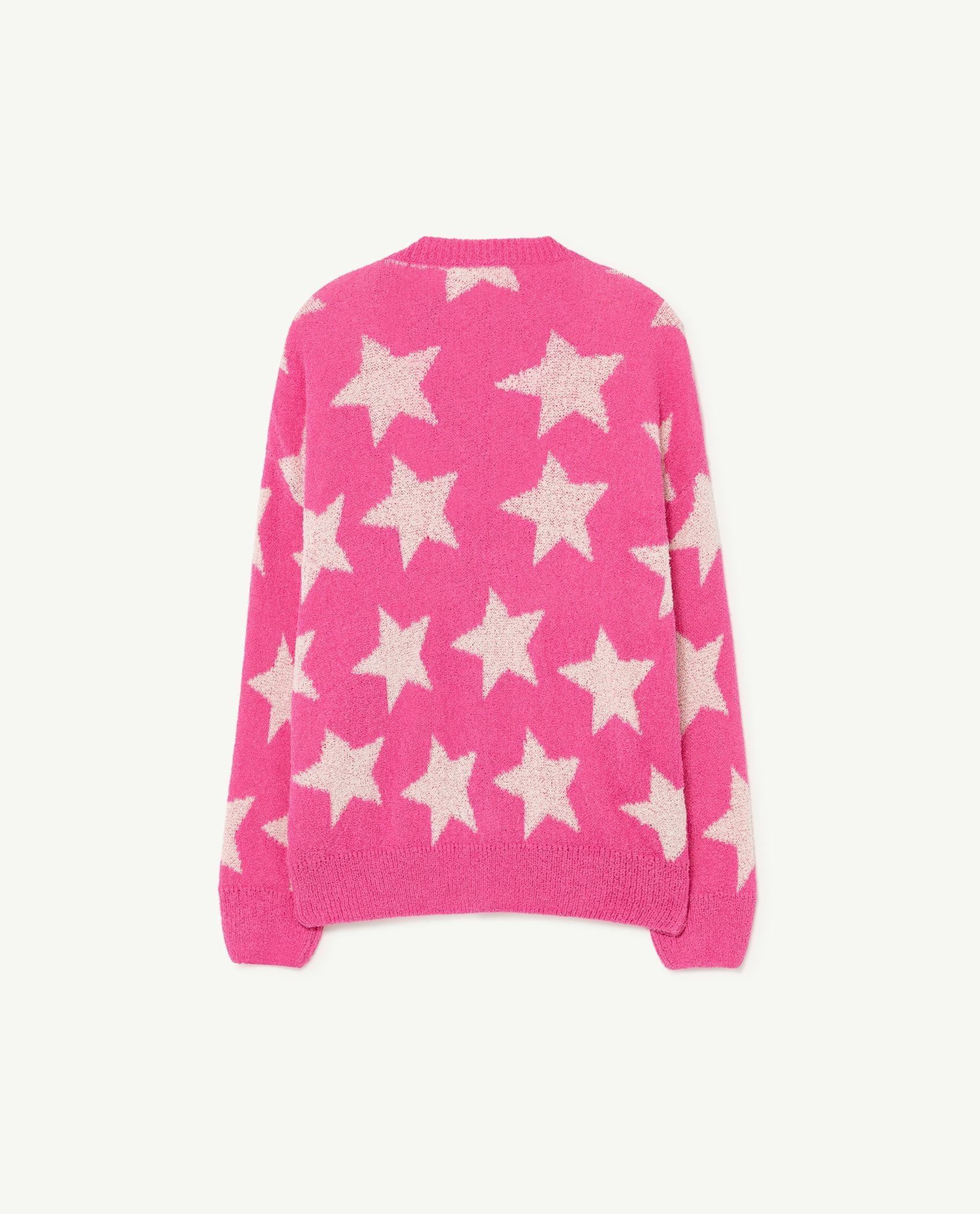 Pink Logo Stars Racoon Cardigan PRODUCT BACK