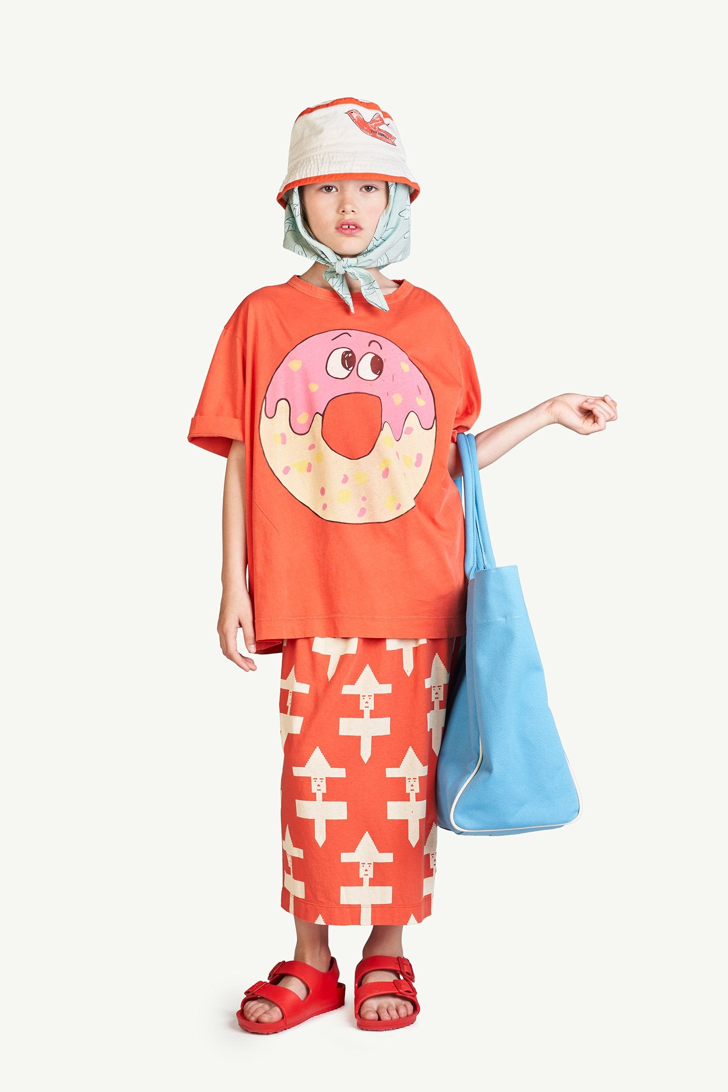 Red Donut Rooster Oversize T-Shirt MODEL FRONT