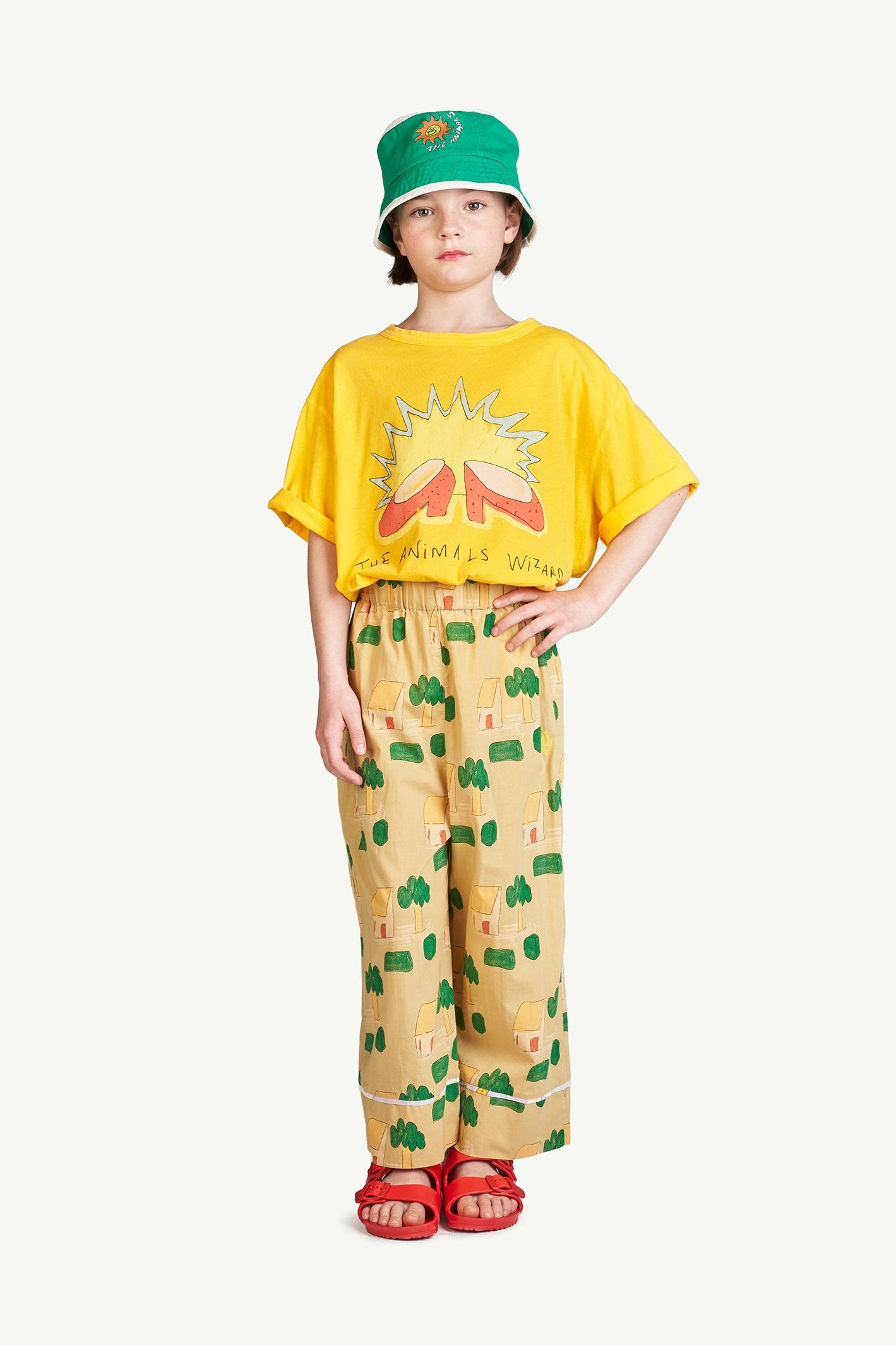 Yellow Wizard Rooster Oversize T-Shirt MODEL FRONT