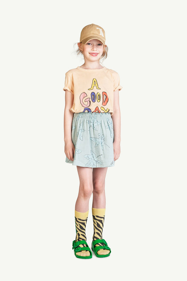 Beige A Good Day Hippo T-Shirt MODEL FRONT