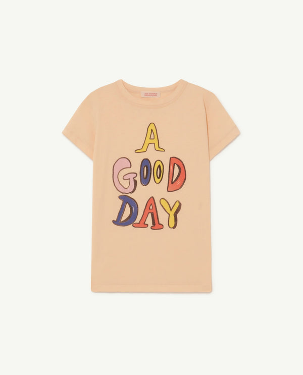 Beige A Good Day Hippo T-Shirt PRODUCT FRONT