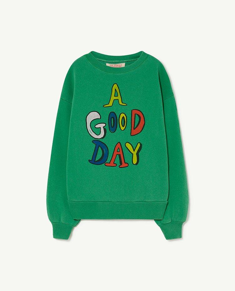 Green Good Day Bear Sweatshirt COVER