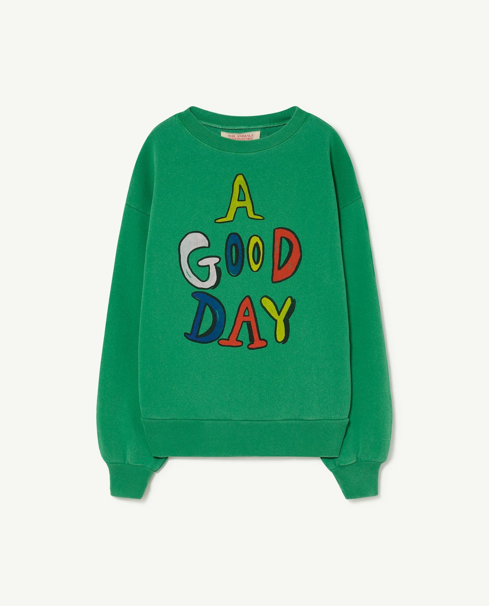 Green Good Day Bear Sweatshirt PRODUCT FRONT