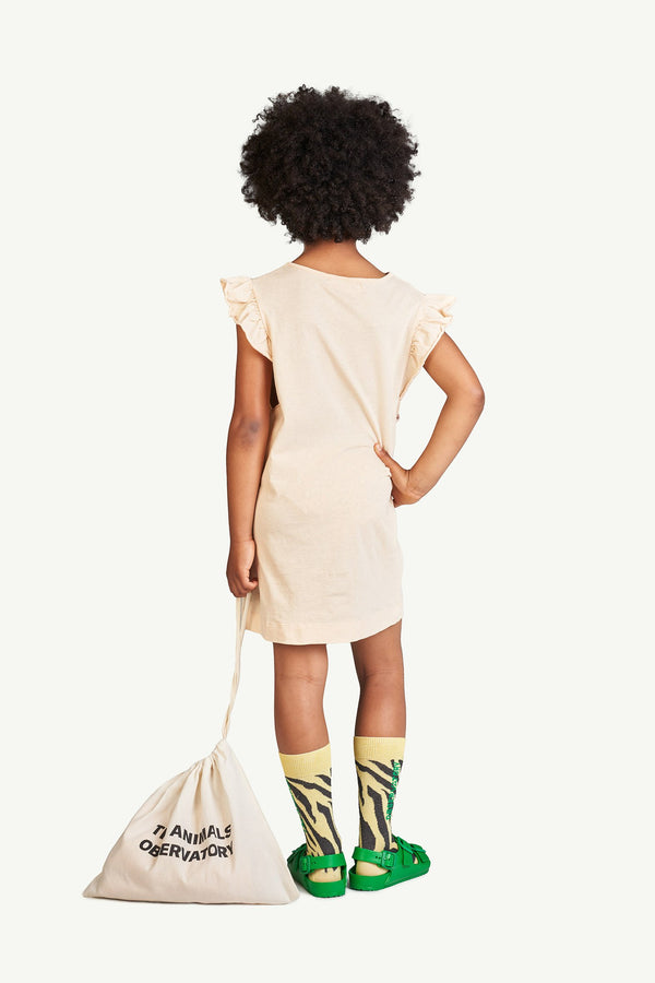 Beige Colombo Fly Dress MODEL BACK