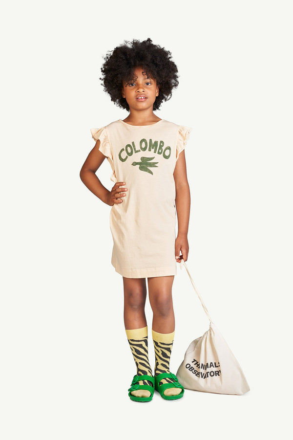 Beige Colombo Fly Dress MODEL FRONT