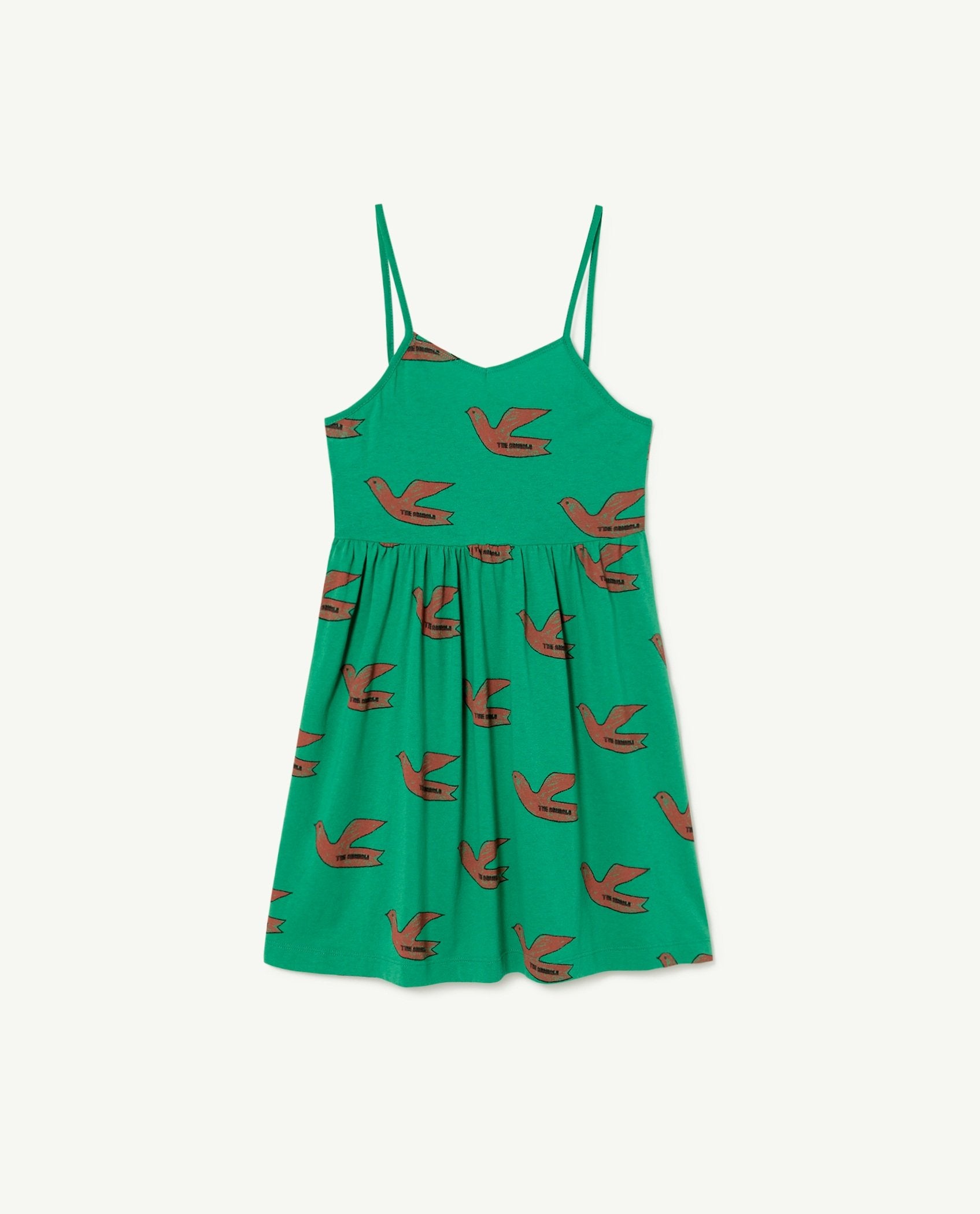 Green Birds Otter Dress PRODUCT FRONT