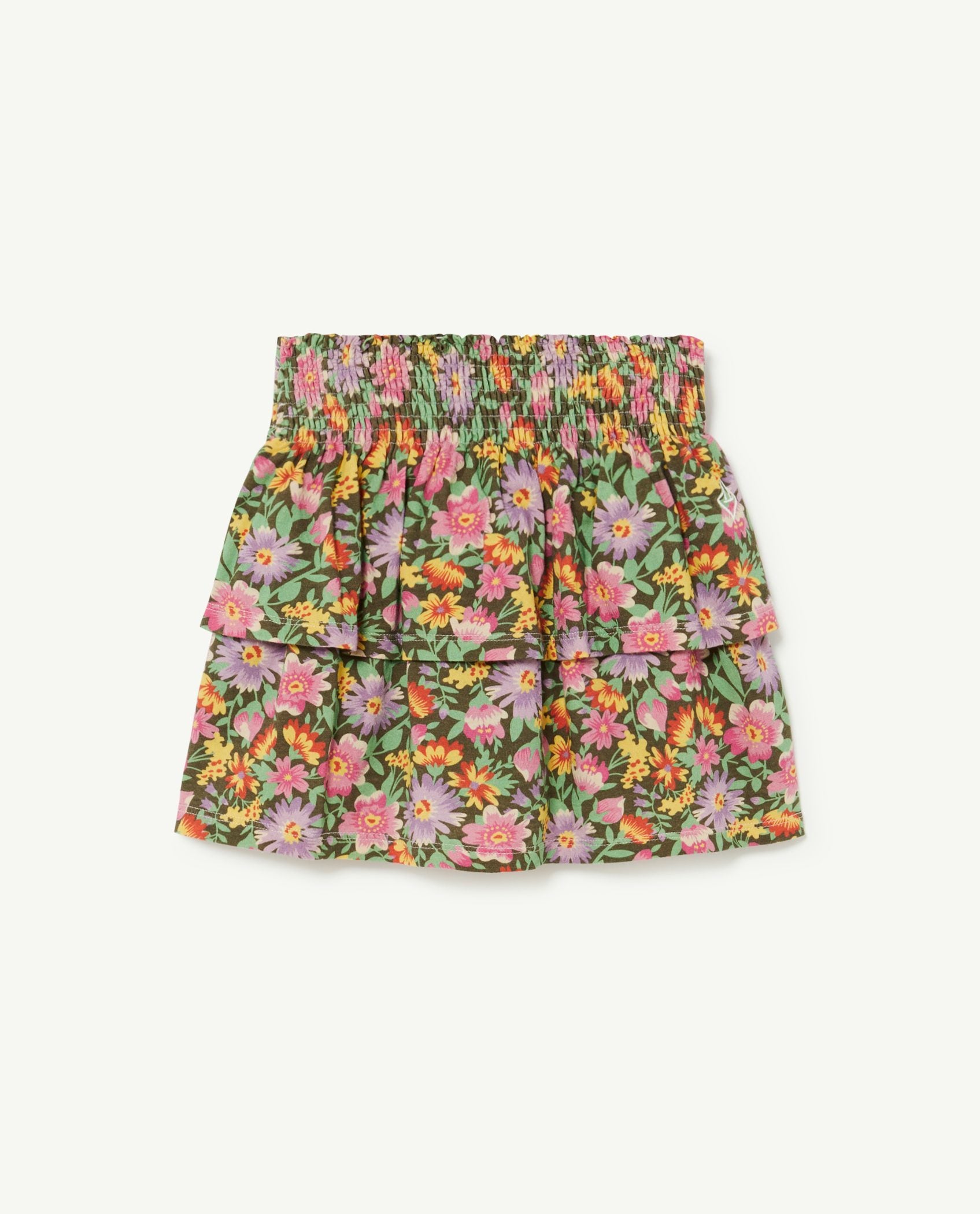 Beige Flowers Kiwi Skirt PRODUCT FRONT