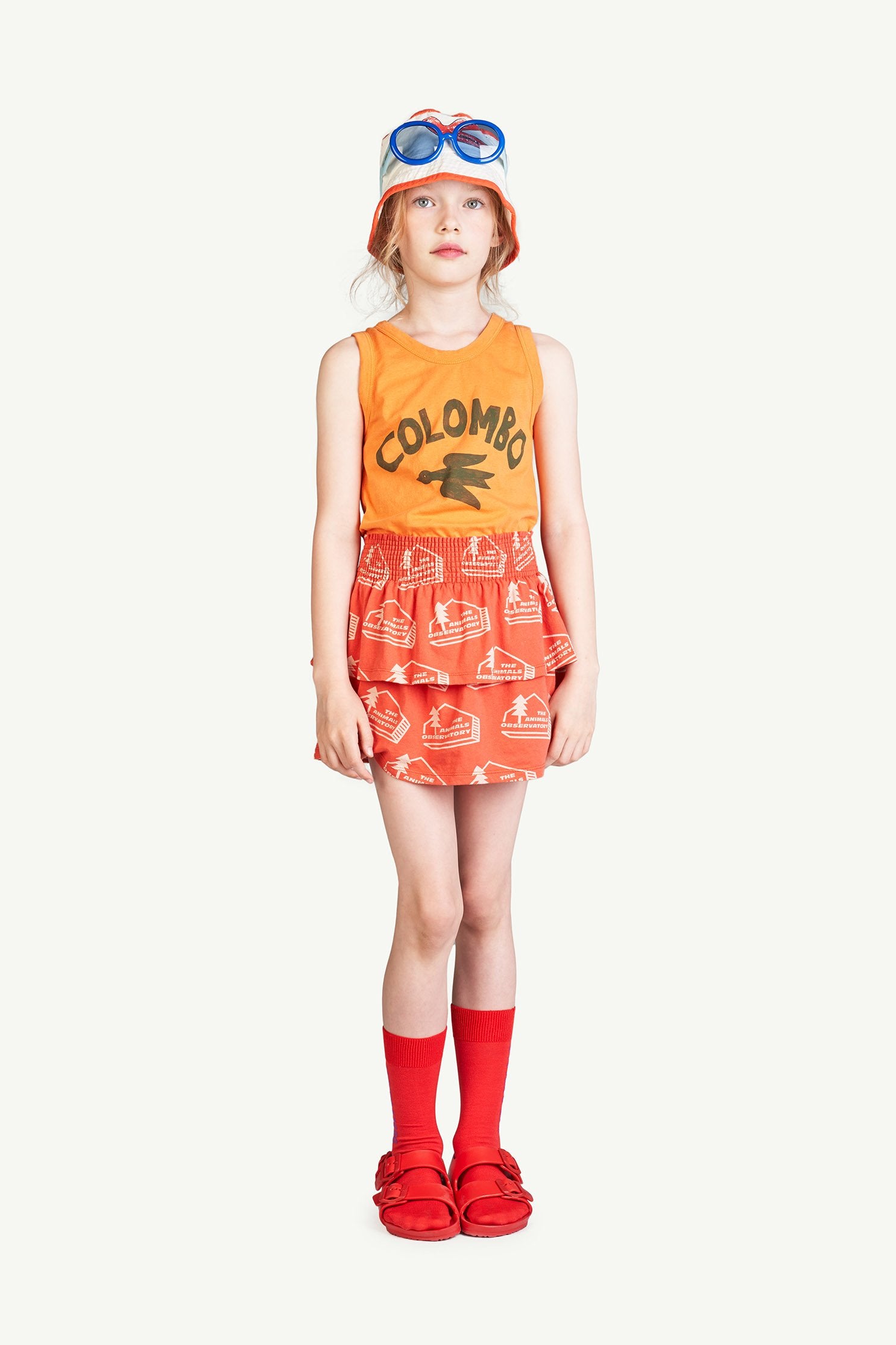 Red The Animals Kiwi Skirt MODEL FRONT