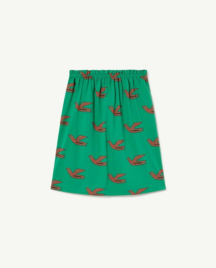 Green Birds Kitten Skirt COVER