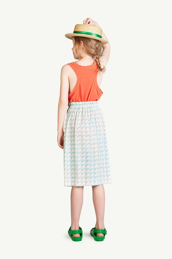 White Square Kitten Skirt MODEL BACK