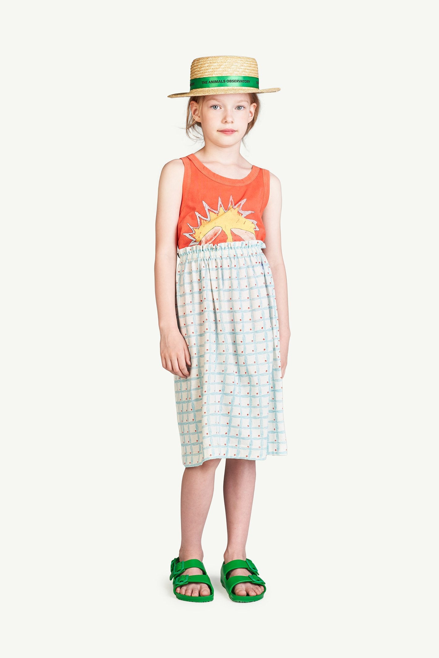 White Square Kitten Skirt MODEL FRONT