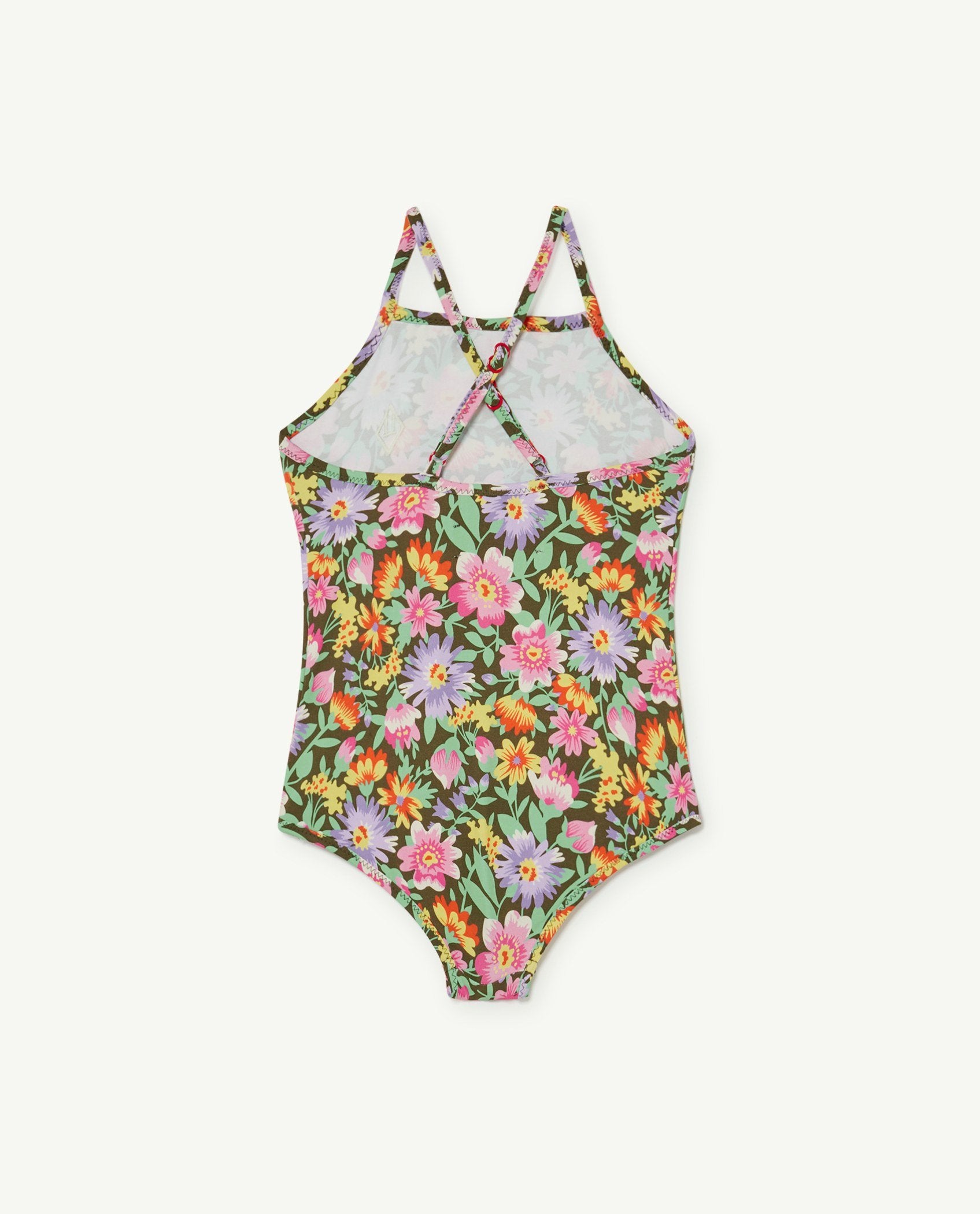 Deep Brown Flowers Trout Swimsuit PRODUCT BACK